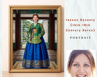 Turn into a Joseon Princess | Personalized Silk Hanbok Birthday Gift | Korean Empress Masterpiece | 30th 40th 50th Milestone Birthday Decor