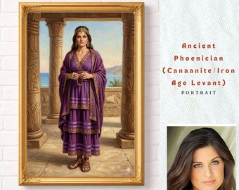 Custom Phoenician Queen Portrait | Personalized Dido of Carthage Art | Ancient Tyrian Woman Painting |Mystical Female Decor | Digital Canvas