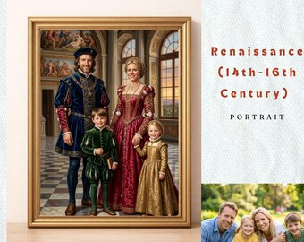 Turn Your Photo into High Renaissance Family | Personalized Roman Dynasty Art | Little Cherub Nursery Wall Decor |Bespoke Noble Heirloom Art