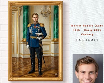 Your Image as a Russian Imperial Officer | Executive Office Decor | Tsarist Success Milestone Portrait | Unique Gift for Lawyer Doctor Boss
