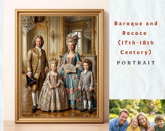 Turn Your Photo into Versailles Dynasty Family|Personalized Baroque Nursery Wall Art |Bourbon Newborn Legacy|Bespoke Noble Heirloom Painting