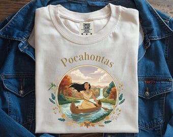 Pocahontas T-Shirt, Boho Floral Princess Design