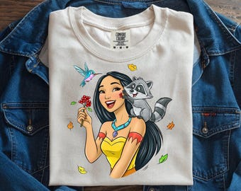 Disney Princess Pocahontas Shirt, Pocahontas Aquarell Shirt, Disney Familienurlaub Shirt,