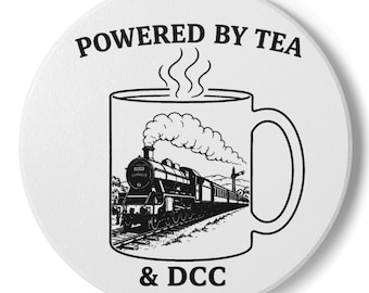 Posavasos de cerámica con ilustración de tren vintage, regalo ideal para amantes del té y de DCC.