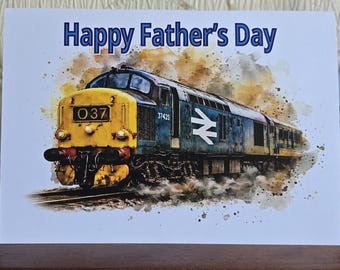 Railway Themed Handmade Father's Day Card – Diesel Dark Smoke