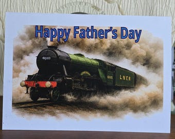 Railway Themed Handmade Father's Day Card – A3 Dark Smoke