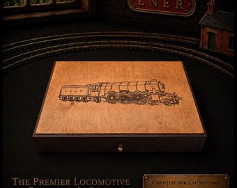 OO Gauge Wooden Locomotive Storage Box | Model Train Display Case, Vertical Sections | A3 Large