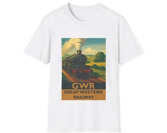 GWR Steam Locomotive T-Shirt | Vintage Train Poster Design (Cotton)