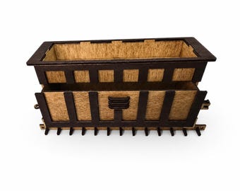 Handmade Railway Themed Bench Tidy with Drawer, two-tone, Made to Order Gift Decor