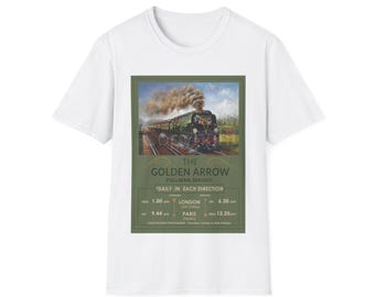 Golden Arrow steam locomotive T-Shirt | vintage train poster tee