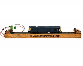 Handgemaakte DCC-programmeertrack met bufferstops | Medium vlek, dikte N | Op bestelling gemaakt