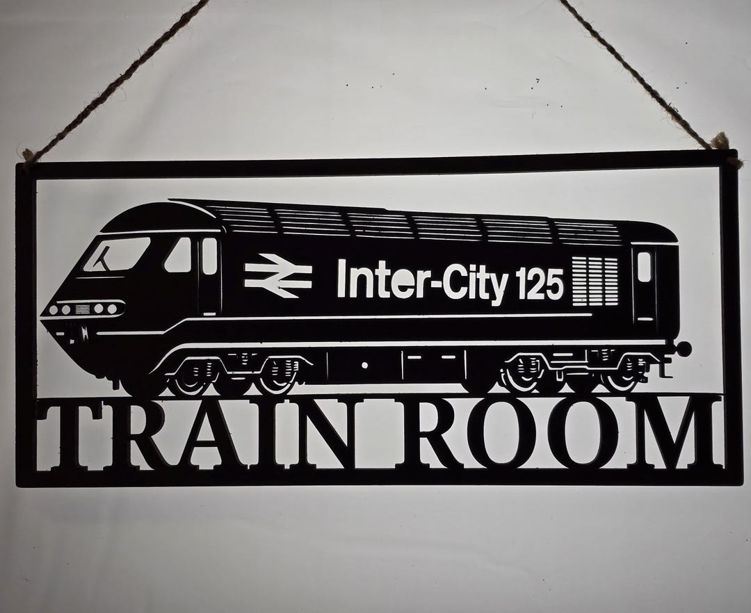 Handmade Railway Theme Hanging Sign (echo of Intercity 125) - Made to ...