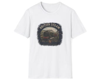British Steam Train T-Shirt | Vintage Locomotive Rail Graphic