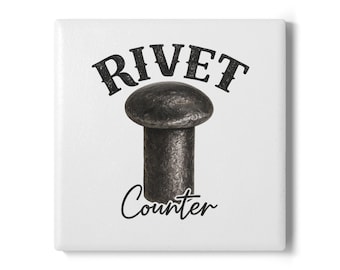 Rivet Counter Ceramic Coaster | Industrial Hardware Decor