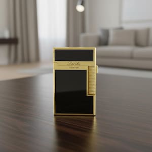 Winddichte vintage metalen aansteker Navulbare gasaansteker Luxe decoratieve aansteker Elegante zakaansteker Goud Zwart