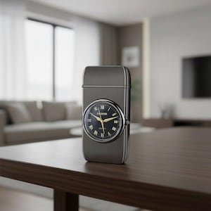 Winddichte Jet Flame-aansteker met klok Hervulbare metalen zaklamp Luxe bureauaansteker Premium tafelaansteker Zwart Goud Grijs