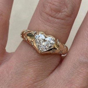 3,00 kt hartmoissaniet 925 sterlingzilver/gouden diamanten ring van ORZIA.