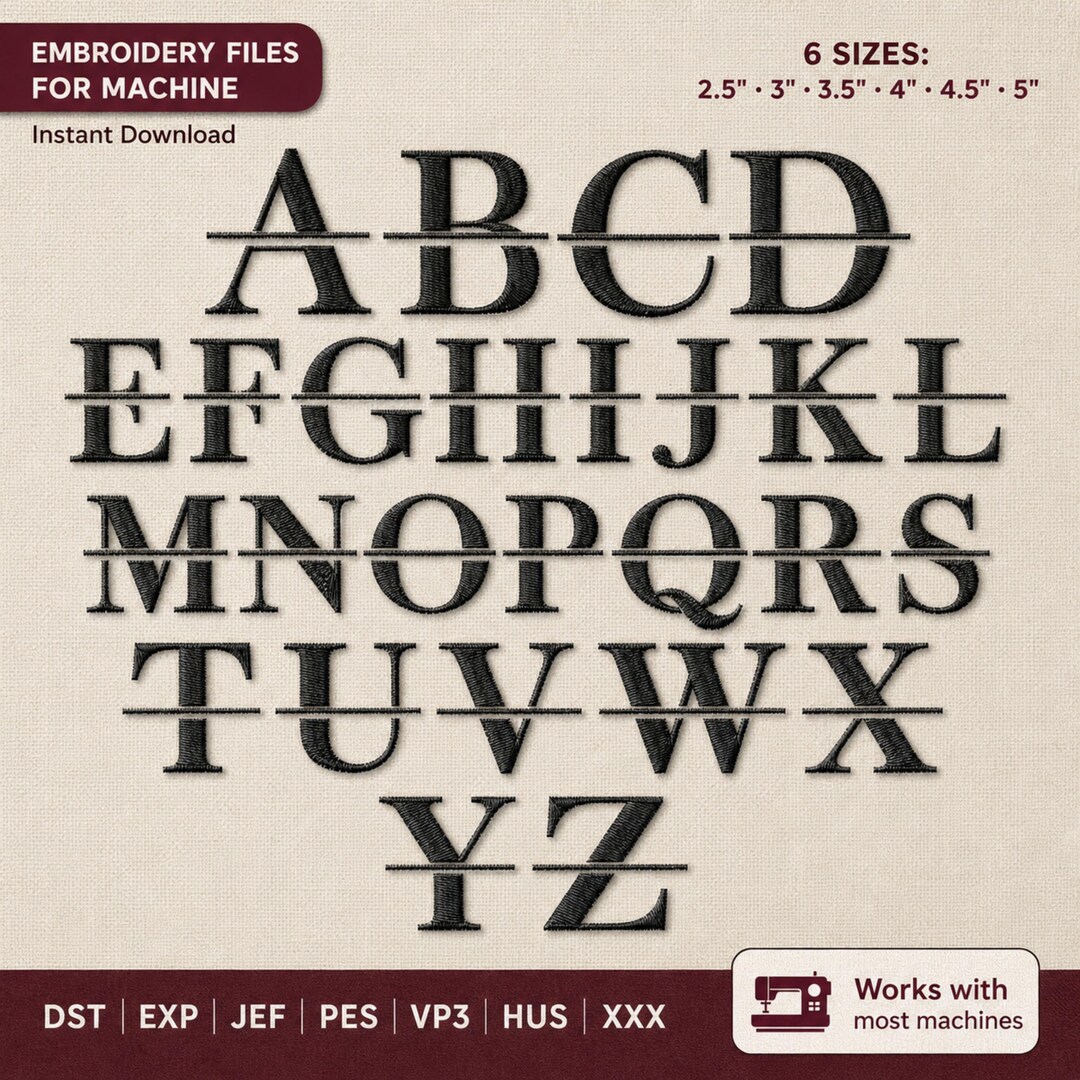 Alphabet Monogram Machine Embroidery Design | Letter Initial Stitch ...