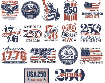 Zestaw projektów haftu USA z okazji 250. rocznicy powstania USA, patriotyczny haft maszynowy z orłem USA, plik cyfrowy z lat 1776–2026, 4 lipca, natychmiastowe pobranie