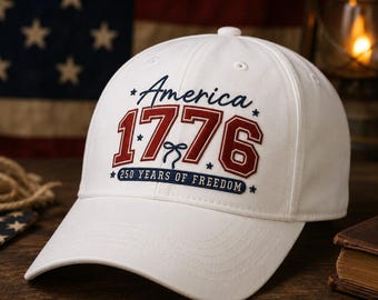 Ricamo per berretto USA per il 250° anniversario, ricamo a macchina con aquila patriottica USA, file digitale 1776–2026, 4 luglio, istantaneo