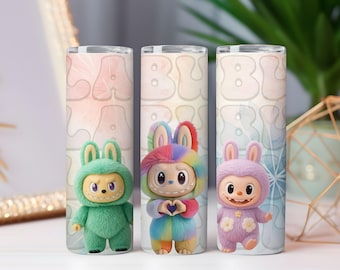 Pink Cartoon Tumbler Wrap: 20oz Skinny Sublimation Tumbler PNG (Digital Download)