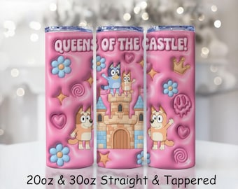 Puppy Princess Castle Tumbler Wrap • Pink Fantasy Kingdom PNG (Digital Download)