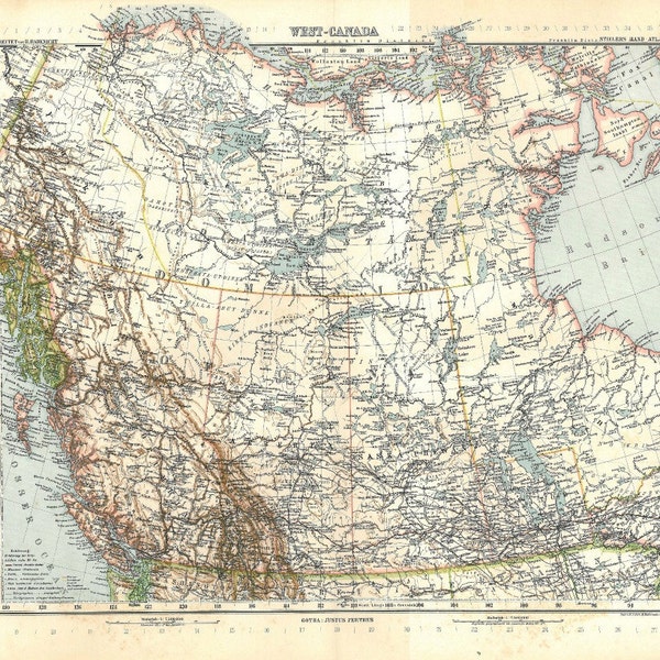 1914 Western Canada Map