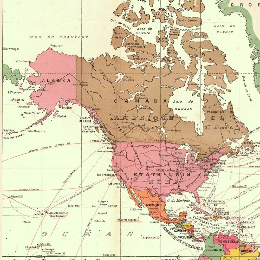 Large Antique World Map Original 1930s Etsy