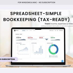 Schedule C Bookkeeping App | Income and Expense Tracker for Small Business | Organizer for Self Employed (Windows Mac)