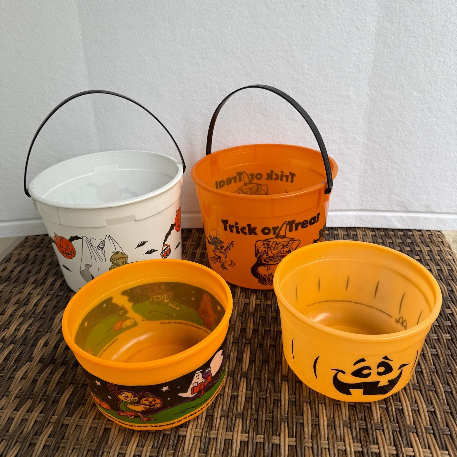 Vintage Halloween Trick Or Treat Buckets Pails Lot McDonald's Myrle's 80s 90s