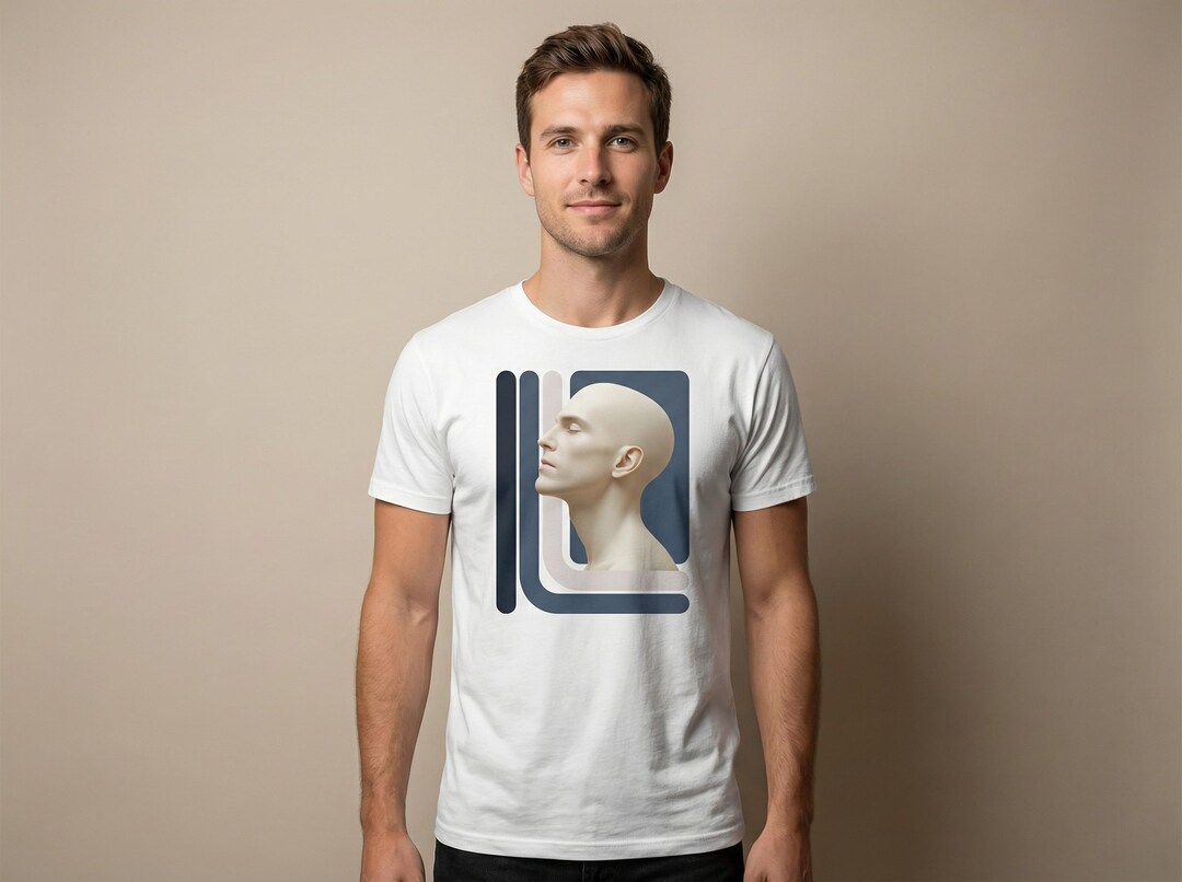 Abstract Face T Shirt | Minimal Motion Art Shirt Adults | Modern Calm ...