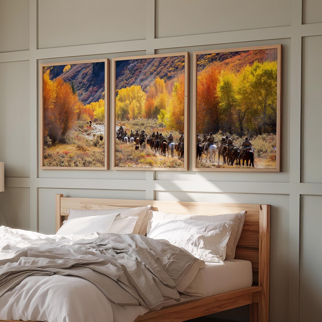 Western Cowboy Wall Art Set of 3 Poster Prints A2 A3 A4 A5, Horse ...