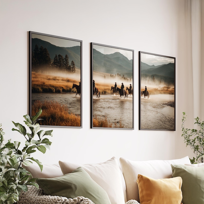 Cowboy Western Wall Art Set of 3 Poster Prints A2 A3 A4 A5, Horse ...
