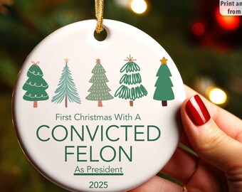 Anti Trump Christmas Ornament, Funny Political Ornament
