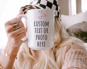 Custom coffee mug, Personalized cups with Text and Photo, Personalized Mug, Custom Design Mug Customizable Text Mug with Your Words Gift Cup