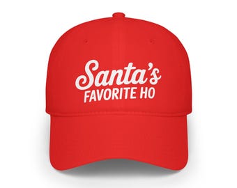 Casquette De Noël Originale - Style Baseball Avec Broderie Père Noël - Rouge Délavé - Taille Réglable Unisexe