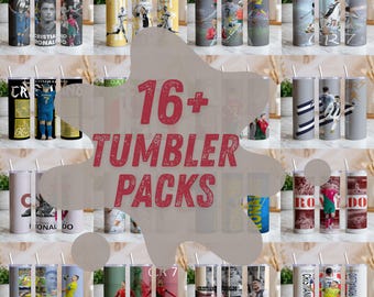 Packung mit 16 + Cristiano Ronalo 20 Unzen Tumbler Wrap Png Digitale Datei Download Sublimation Design