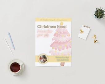 Christmas Name Tag of PINK TREES!