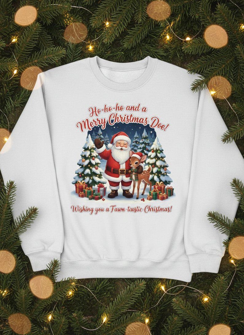 Cute Santa and Deer Christmas PNG - Fawn-tastic Holiday Sublimation ...