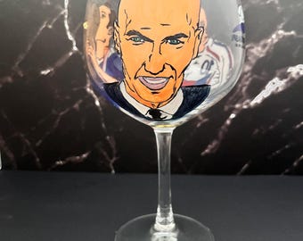 Zidane pool glass - 1998 World Cup, hand-painted