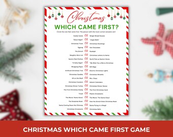 Christmas Which Came First Game, Christmas Trivia Game, Holiday Trivia Game, Family Christmas Quiz, Senior Center Game, Holiday Office Game