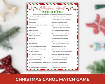 Christmas Carol Game, Christmas Song Quiz, Christmas Party Games, Holiday Trivia, Christmas Printable Game, Christmas Church Game