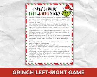 Grinch Left Right Game, Christmas Pass the Present Game, Holiday Party Games, Christmas Printables, Gift Exchange Game, Digital Download