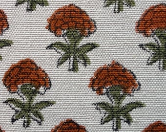 Block Print Fabric by the Yard Cotton by the Yard | Modern Print Fabric for Sewing, Upholstery & Curtain Material Floral Upholstery
