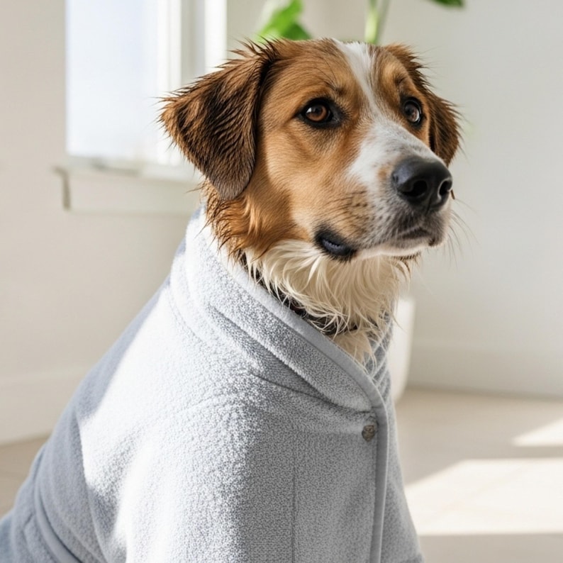 Dog Bathrobe Sewing Pattern | Dog Towel Coat PDF | Pet Drying Robe ...