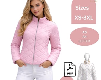 Steppjacke Schnittmuster | Trichterhalsjacke Schnittmuster | pdf-Download XS-3XL