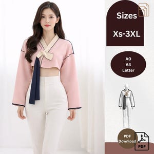 Wrap Crop Top Sewing Pattern | Women Tie Front Top PDF Pattern | Modern Blouse Sewing Pattern | Digital Download XS–XL