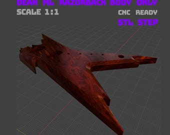 Dean ML Razorback Style Guitar Body – 1:1 Scale | STL + STEP | cnc ready | Digital Download