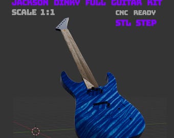 Jackson Dinky Guitar Kit 1:1 Scale | CNC STL & STEP Files (Digital Download)
