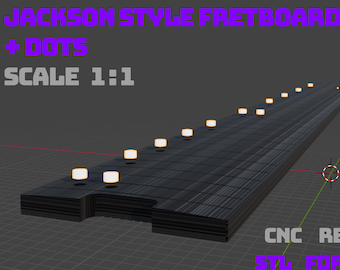 CNC Guitar Fretboard STL | Dinky Style | Dot Inlays | Digital File